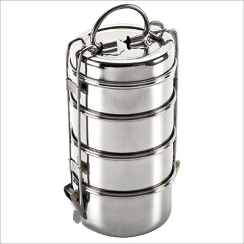 Tiffin Box - Stainless Steel, 1500ml, 150x100mm | Insulated, Airtight, Durable, Portable, Dishwasher-Safe, Three Layers, Handle