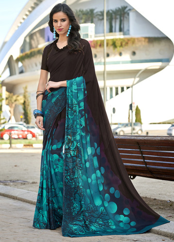 Brown Art Silk Saree