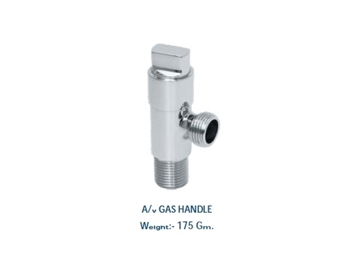 Brass Gas Handle Angle Cock 175gm - Stainless Steel 175gm Weight Oval Shape | Ideal for Bathroom Connection Durable Design