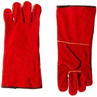S Protection Red Split Welding Gloves with lining, Red, Economy