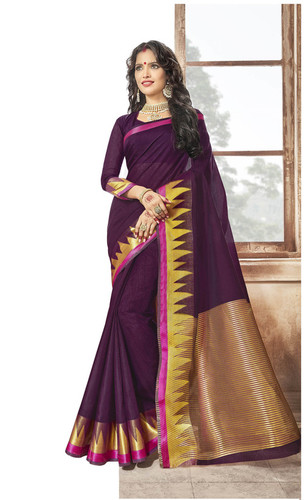 Khadi Purple Saree