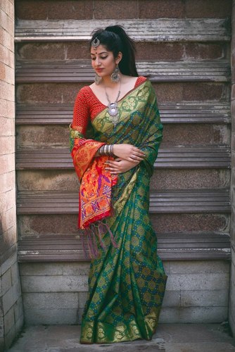 Green Designer Printed Saree