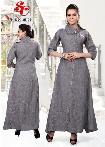 Denim Long Sleeve Shirt - Cotton Fabric, Modern Casual & Party Wear | Quick Dry, Washable