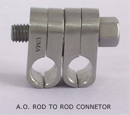 A.O. Type Rod To Rod Connector - Stainless Steel 10x20x5 mm M6 Thread | Secure Connection Easy Assembly Durable Design Precise Fit Sterilizable