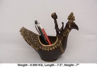 Brass Peacock Pen Stand