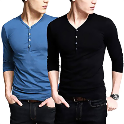 Men's Henley Neck T-Shirt
