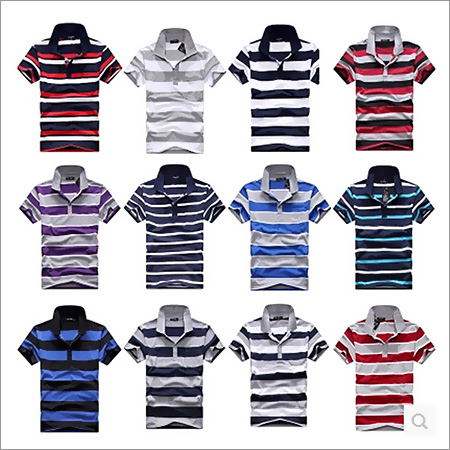 Mens Striped Polo T-Shirt