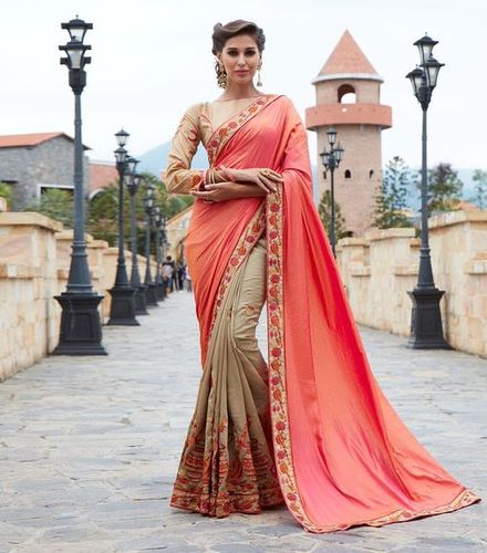 Silk Orange Saree