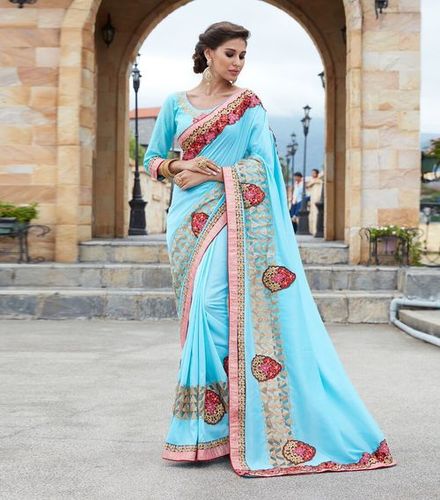Sky Blue Butta Saree