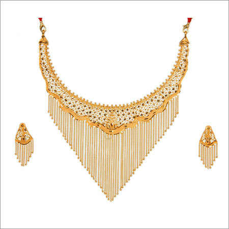 Gold Necklace With Earing
