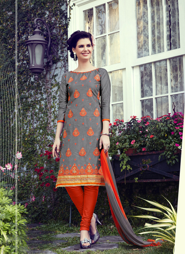 Embroidery Work Unstitched Salwar Suits Bust Size: 50 Inch (In)