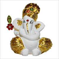 Lord Ganesh Statue - Resin, 5 Inches, Glossy White Finish | Auspicious, Beautiful, Lightweight, Durable, Gift-worthy, Perfect Size