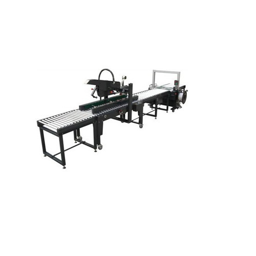 Automatic Packing Line - Model SP-102 PLS, Voltage AC 220/50, Power 1100W, Speed 16 m/min, Max Carton Size 600x500x500 mm, Capacity 600 pcs/h, Durable Design, Easy Operation, High Speed, Improved Accuracy, Versatile System