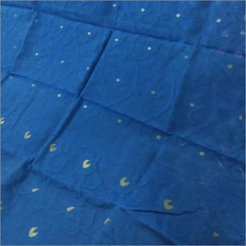 Dhakai Jamdani Saree - 5.5 Meters Jamdani Silk, Blue | Elegant Design, Fine Jari Work, Handwoven Weave