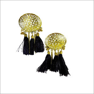 Afghani Earrings - Metal Fabric, 2x3 cm, Gold | Stylish Design, Elegant Look, Durable Material