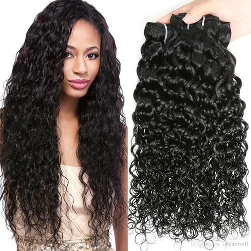 Natural Black Water Wave Curly Human Hairs