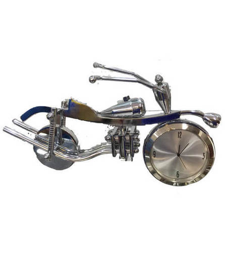 Bike Table Clock - Silver | Unique Fashionable Design For Stylish Interior Decor, Personalised Options Available