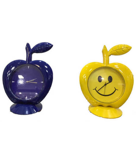 Yellow & Purple Apple Shape Table Clock