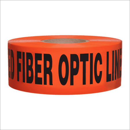 Fibre Optic Warning Tape - LLDPE Film, 6 Inch Width, 500m Length, Orange with Black Bold Text, 0.1mm Thickness, Safety Caution for Underground Cables