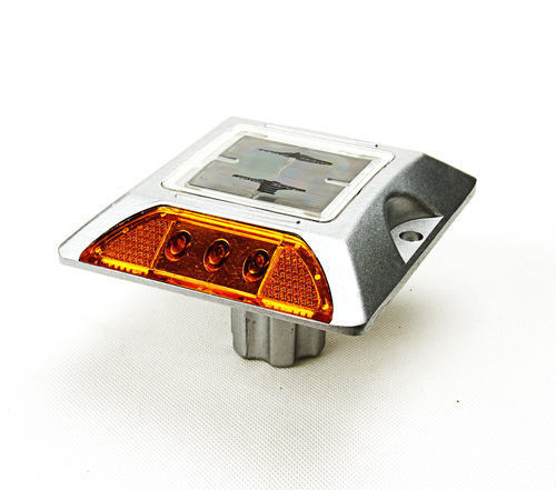 Silver Solar Road Stud With Shank