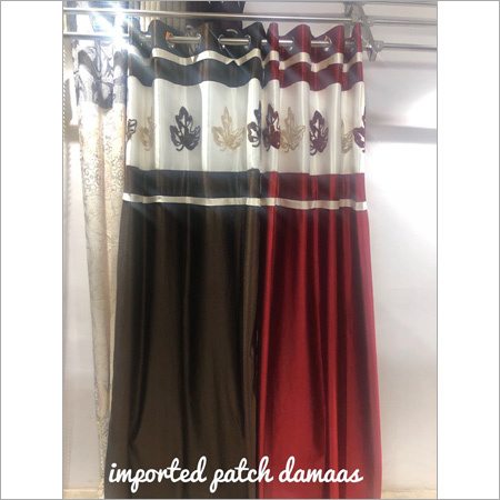 Red Damaas Patch Curtain