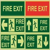 Fire Safety Sign - Acrylic Material, Thickness Options: 0.5 Mm, 1 Mm, 1.5 Mm | Photoluminescent, Easy Installation, High Visibility