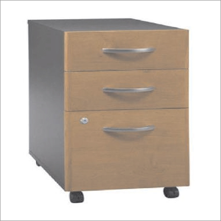 Storage Cabinet - Wood/Metal, 30x50x60 cm, Beige | Three Drawers, Key Lock, Ideal for Office Document and Supply Storage, Small Parts Organization