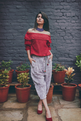 Red Ladies Designer Top