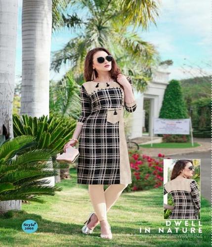 Black & Cream Fancy Ladies Kurti