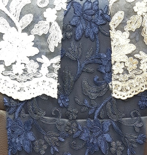 Hand Embroidered Net Fabric