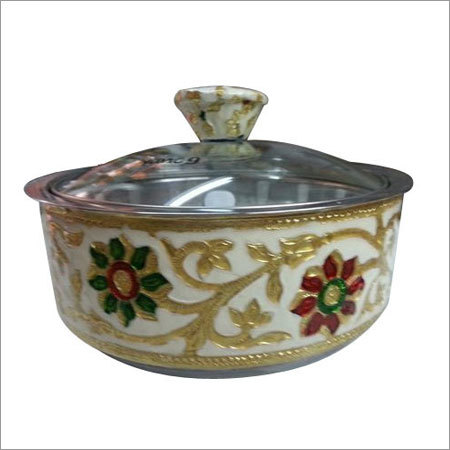 Meenakari Glass Top Casserole