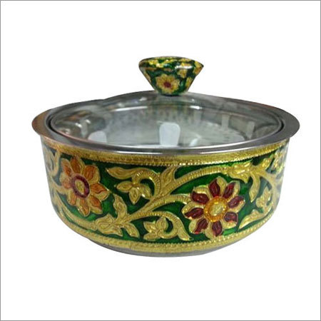 Meenakari Glass Top Pot