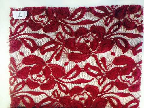 Imported Fabrics - Polyester Lace 54" Width, 150gsm, Burgundy | Soft Texture, Elegant Floral Design, Durable, Easy to Sew