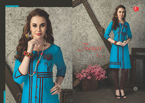Blue Cotton Kurtis