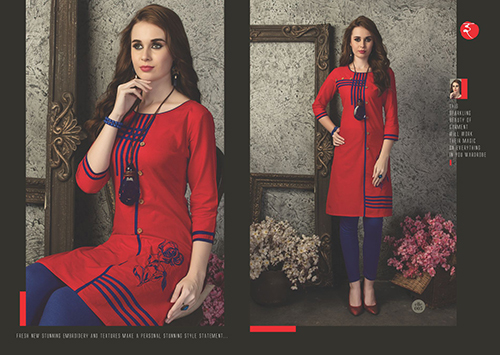 Red Cotton Kurti
