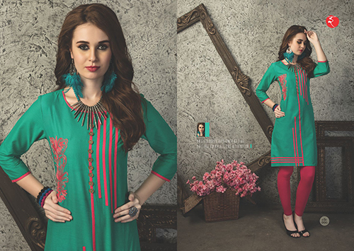 Green Cotton Kurtis