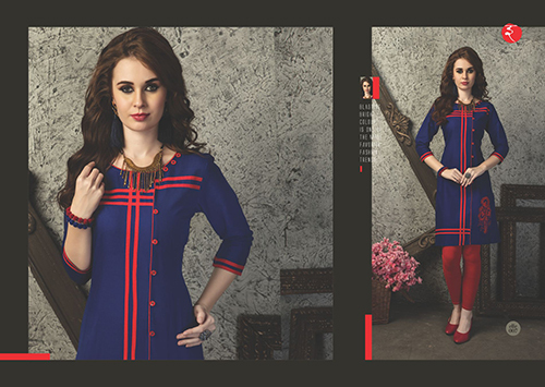 Royal Blue Cotton Kurtis
