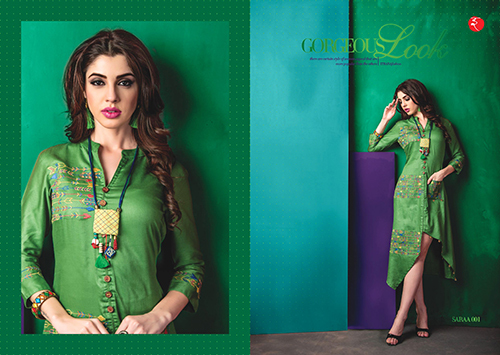Styles Kurtis - Rayon, 44 Inches, Collared Neck, Printed Pattern, Three Quarter Sleeves | Stylish Design, Soft Fabric, Comfortable Fit, Elegant Look, Durable Material, Versatile Style, Trendy Fashion