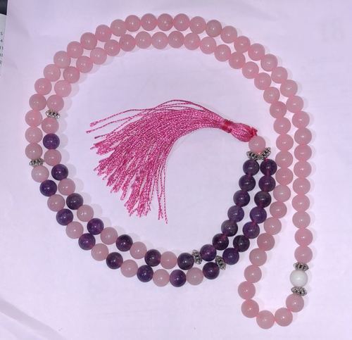 Rose Quartz and Amehtsty Fusion Mala