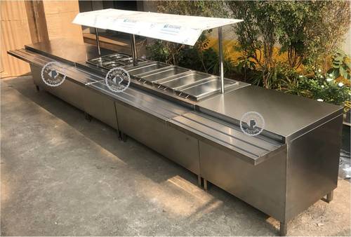 Hotel Bain Marie - Stainless Steel Gas-Powered Setup for Restaurants and Hotels