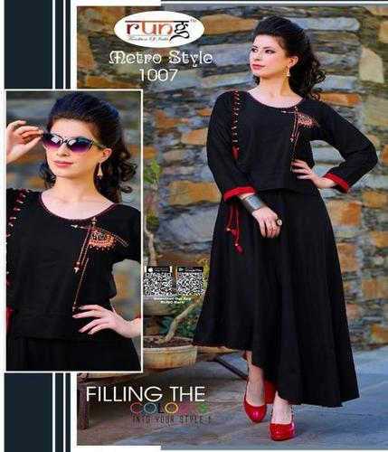 Black Digital Printed Kurti