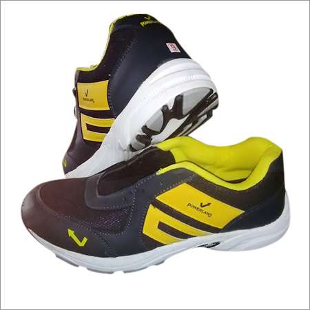 Black And Yellow Pvc Sport Shoe