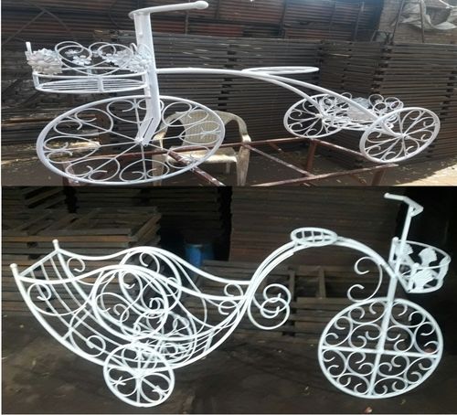 White Wedding Bicycle Flower Pot