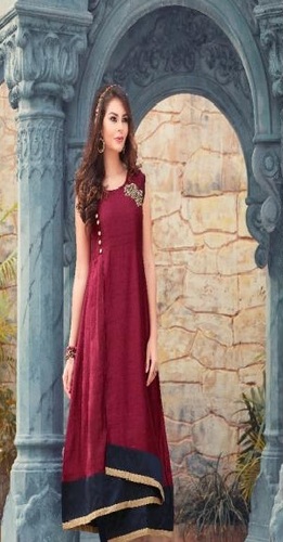 Maroon Silk Kurtis