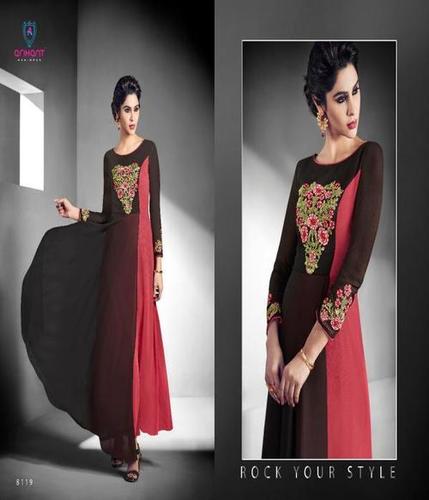 Printed Black Georgette Kurtis