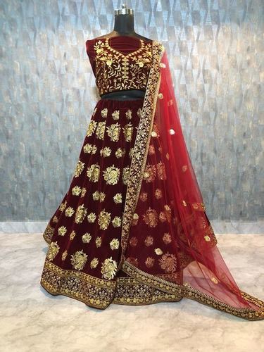 Bridal Wear Designer Maroon Colour  Lehenga Choli