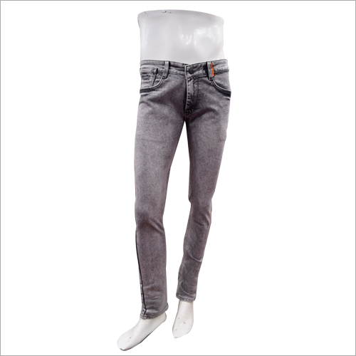 Silver Grey Mens Round Pocket Jeans
