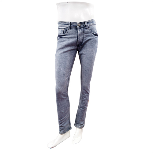 Grey Mens Straight Denim Jeans