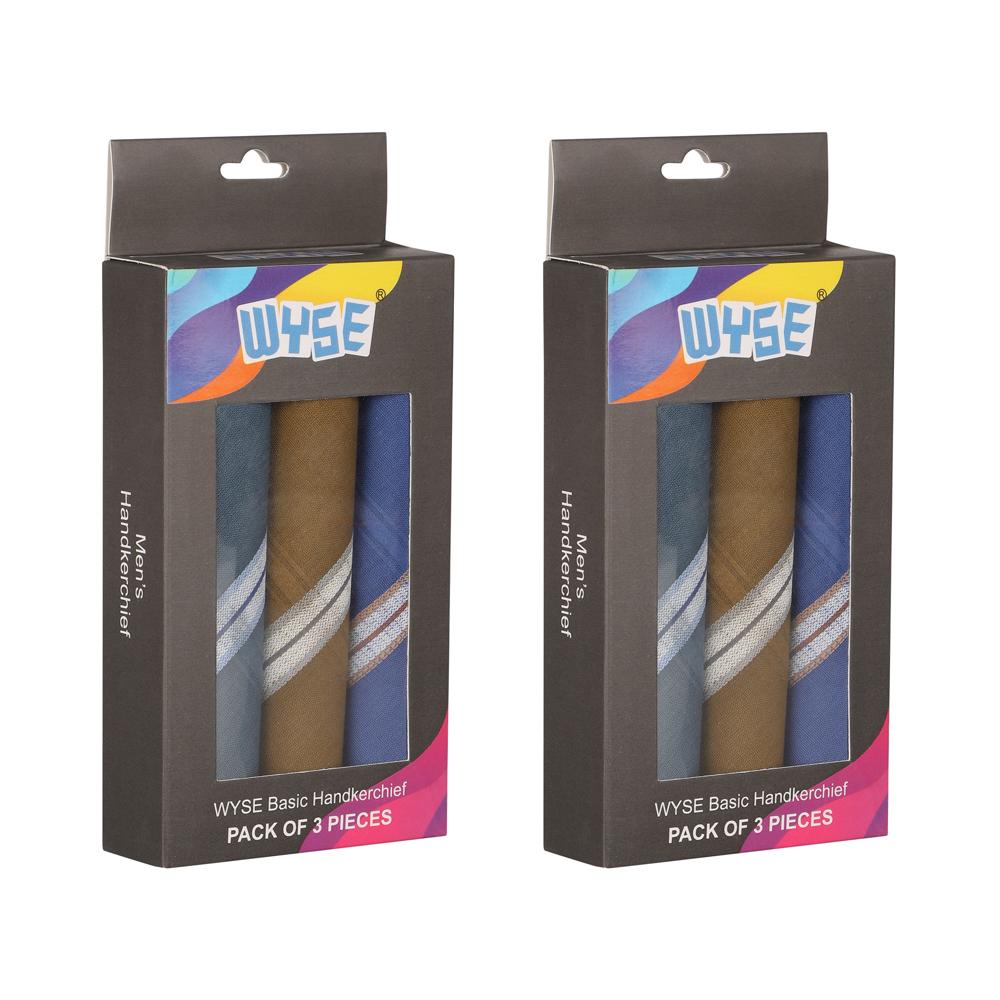 Wyse Men's Dark Handkerchief 3Pcs