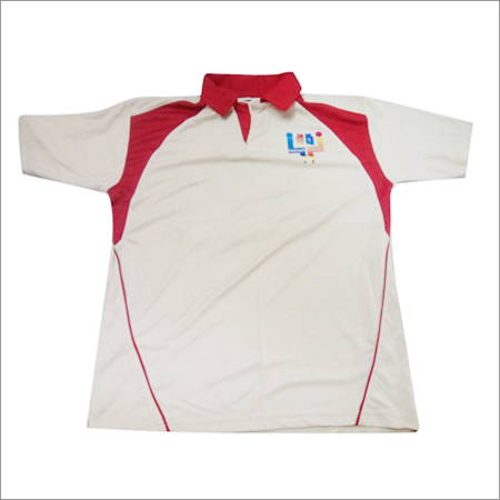 White And Red Men Collar T Shirt